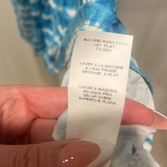 NWT Karen Kane Womens Cascade Wrap BLUE BAJA Dress MADE IN USA Medium - Picture 12 of 14